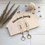 Дерев'яна ключниця на два брелка з індивідуальним гравіюванням - image-0