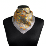 Хустка "Райські пташки". Срібна. 55х55 см - image-0