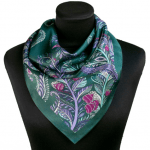 Scarf "Fairy herbs". Green. 55х55 cm - image-0