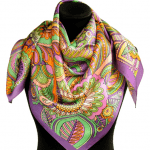 Хустка "Квіткові мережива". Фіолетова, 90х90 см - image-0