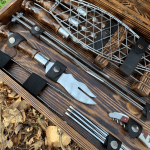 Набір шампурів "Бізон" Gorillas BBQ в дерев'яній коробці - image-3