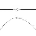 Підвіска срібна Серце на розлом Youko із срібним ланцюжком і шнурком - image-2