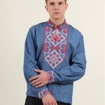 Вишиванка чоловіча "ГОВЕРЛА" (ДЖИНС Т. З ЧЕРВ-БІЛИМ) - image-0