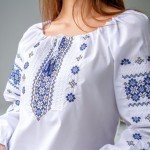 Вишиванка жіноча "ДІВА" (БІЛА З СИНІМ) - image-1