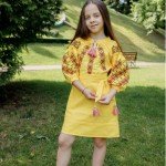 Вишита сукня дитяча "ДЗВІНКА" (ЖОВТА) - image-0