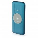Повербанк 10000 mAh (БАТАРЕЯ УНІВЕРСАЛЬНА VINGA 10000 MAH WIRELESS QC3.0 PD SOFT TOUCH BLUE) - image-0