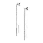 Сережки срібні Маятник Брусочки на ланцюжку Youko - image-0