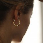 Silver earrings. Rings with enamel. White Youko in gilding - image-0