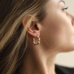 Silver earrings. Rings with enamel. White Youko in gilding - image-1